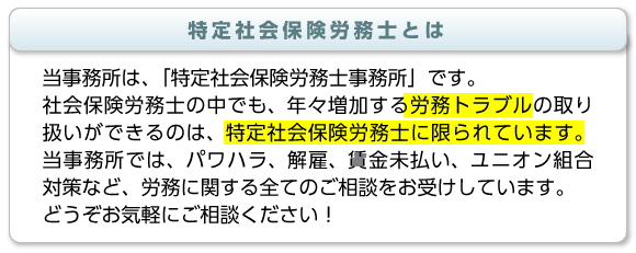 特定社会保険労務士とは